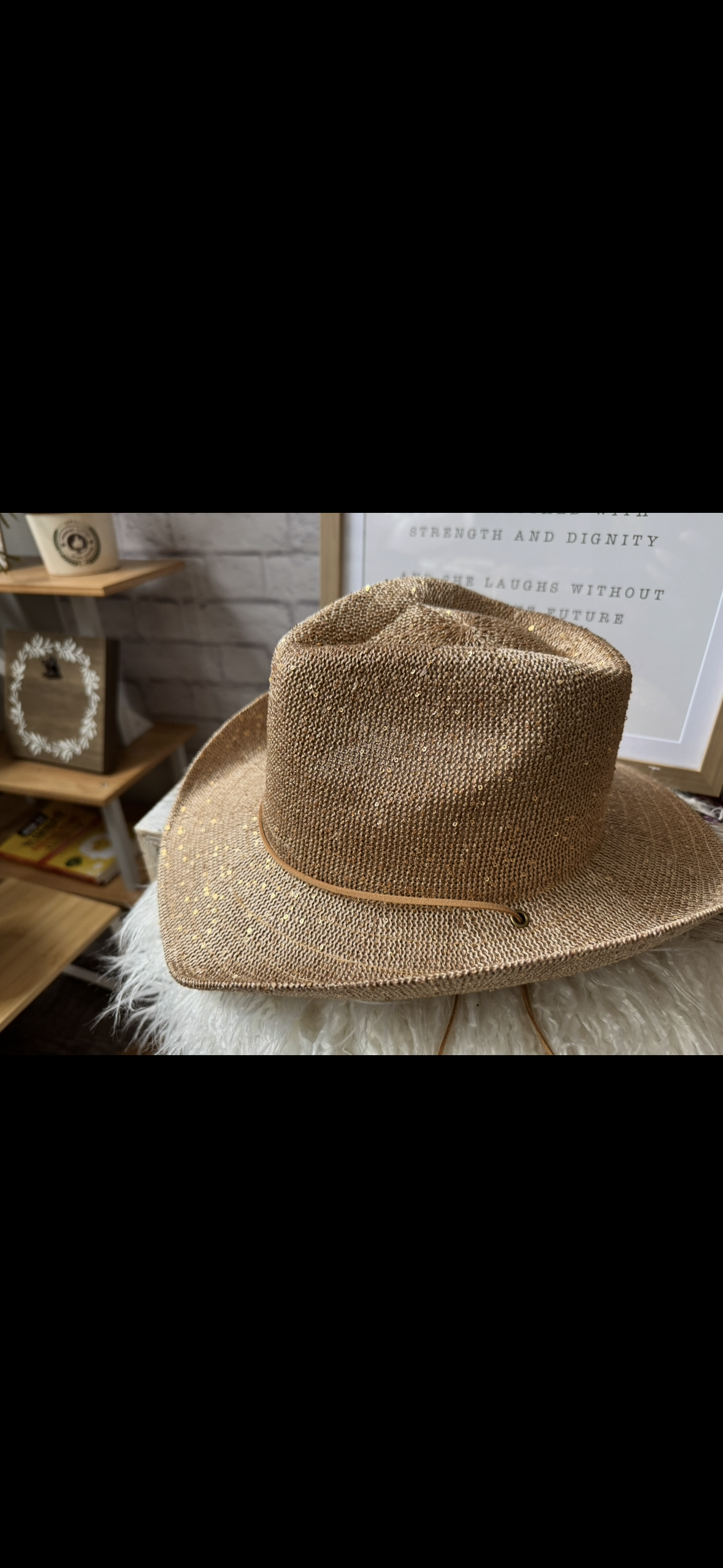 Gold Sparkle Cowboy Hat