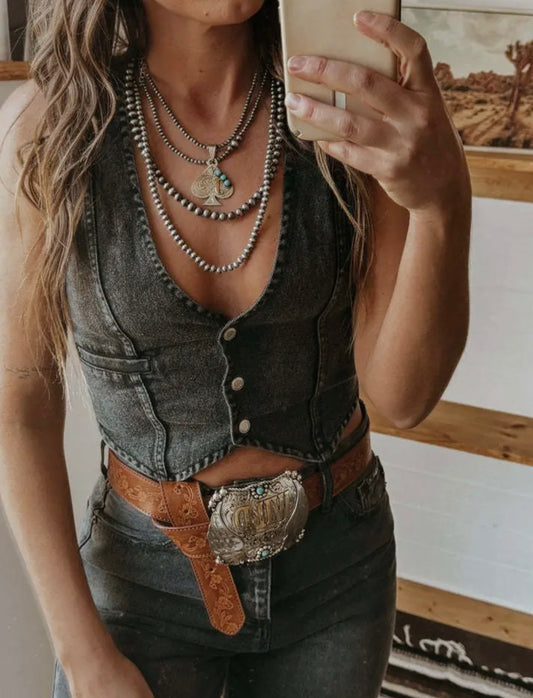 Perfect Denim Vest - Black (Copy)