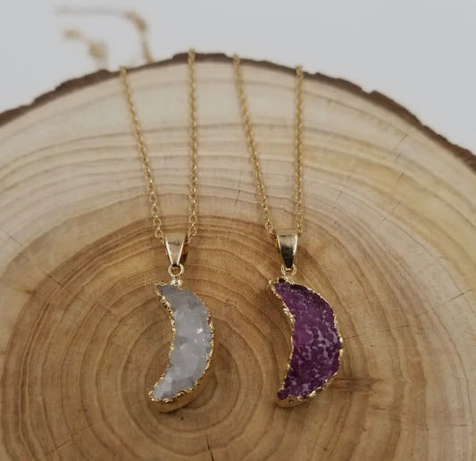 Rose Quartz Moon Necklace