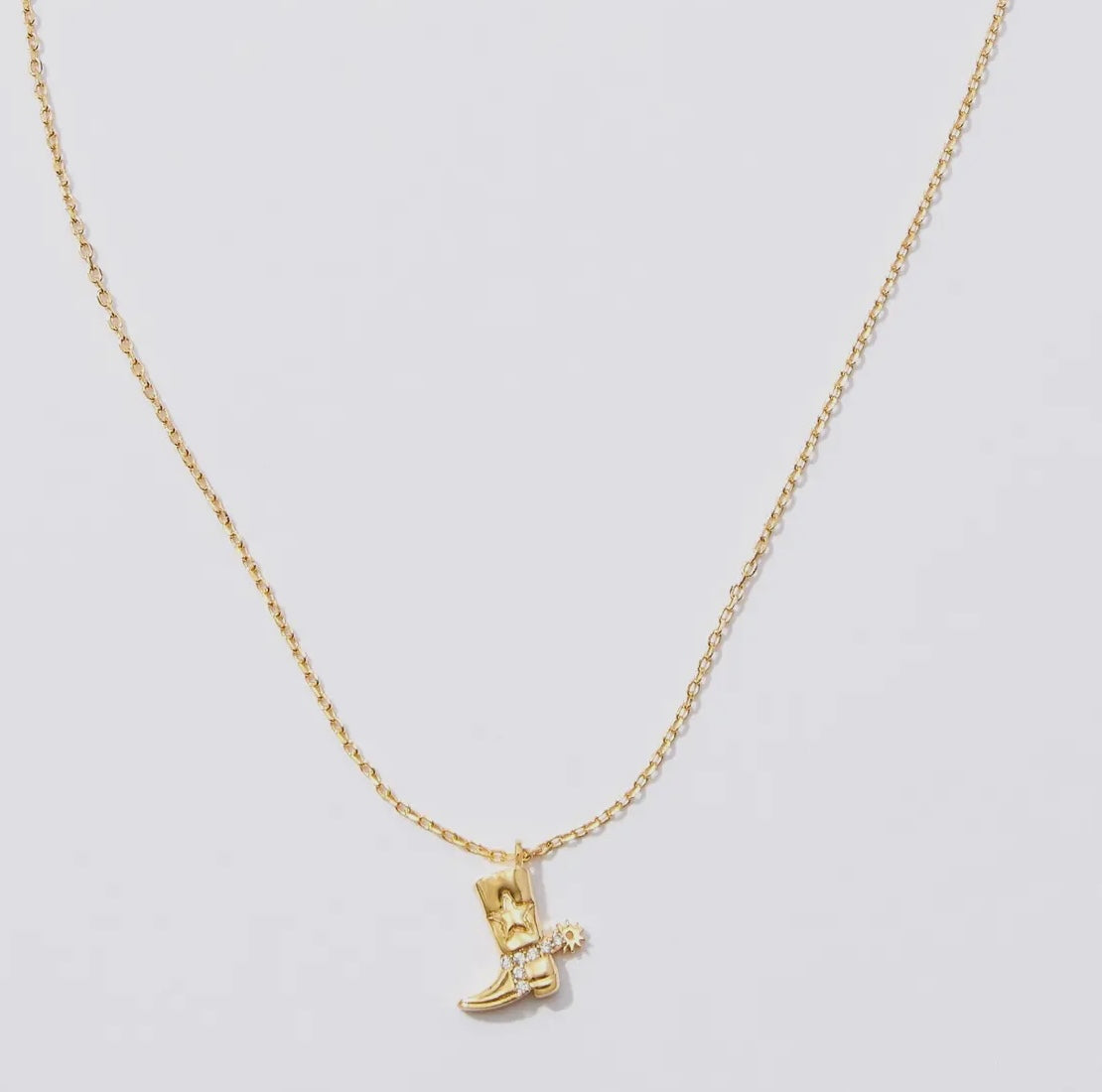 Gold Dipped Cowboy Boot Necklace